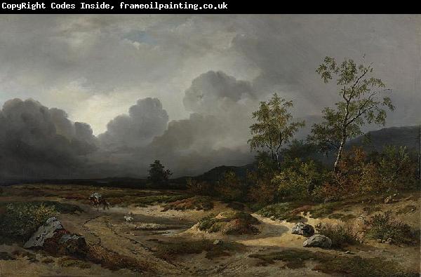 Willem Roelofs Landscape in an Approaching Storm.